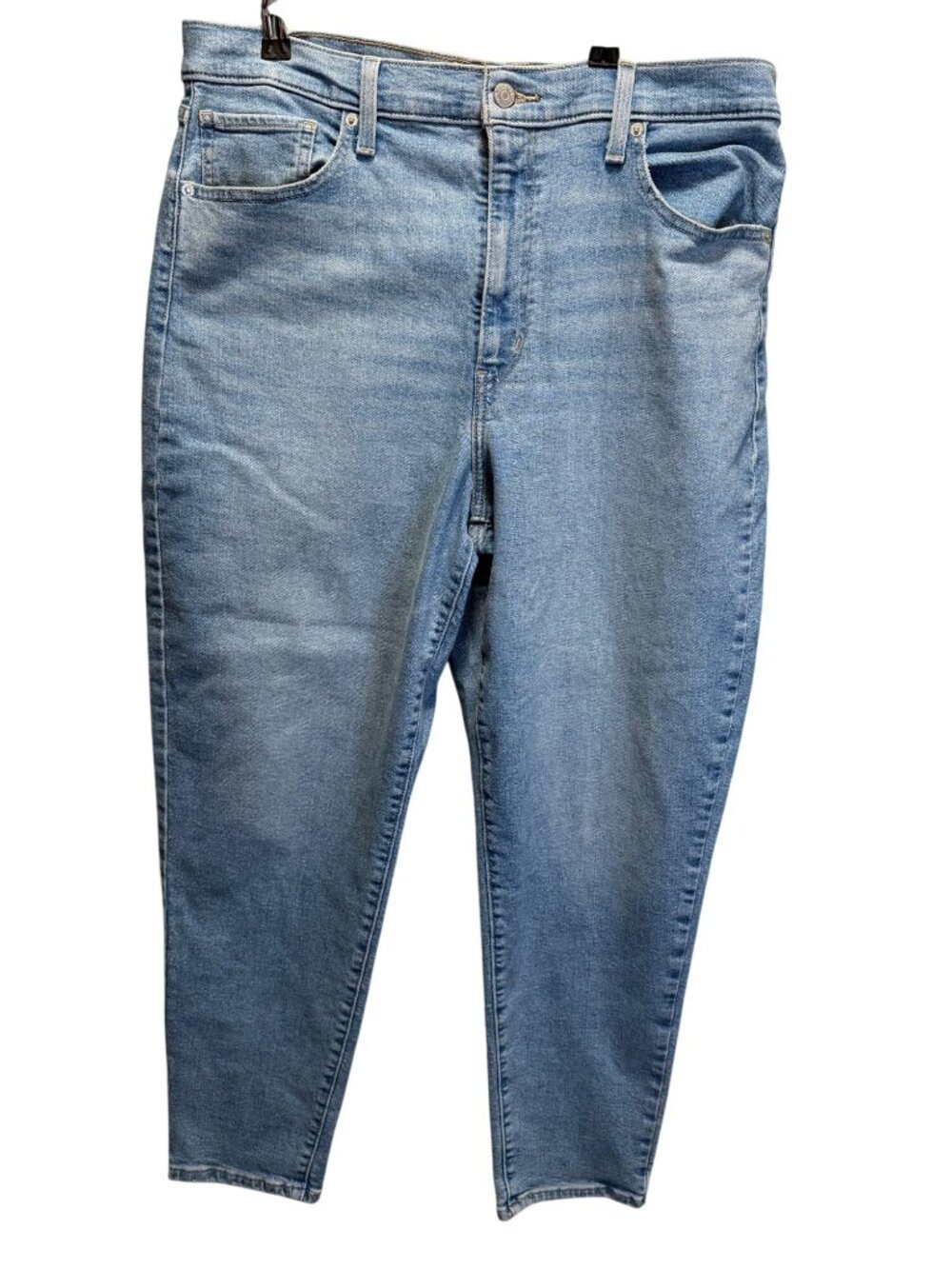 Levis High Waisted Mom Jeans Light Wash Size 33 Cotton Denim Straight Leg Womens